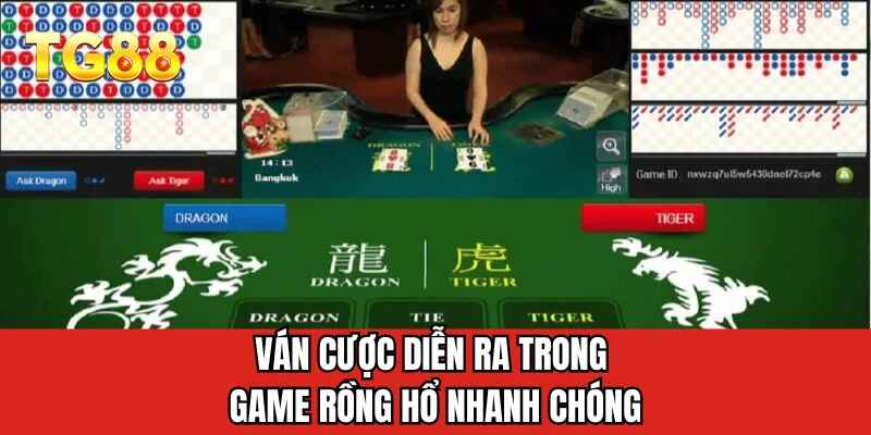 Ván cược diễn ra trong game Rồng Hổ nhanh chóng